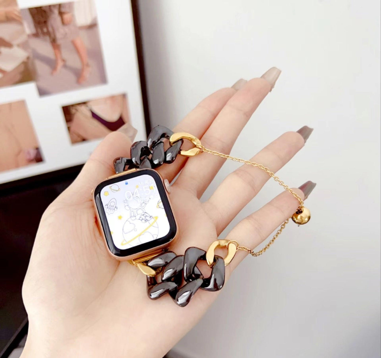 Watch Ceramic Stainless Steel Chain Metal Strap - Aaryan Malik اريان مالك
