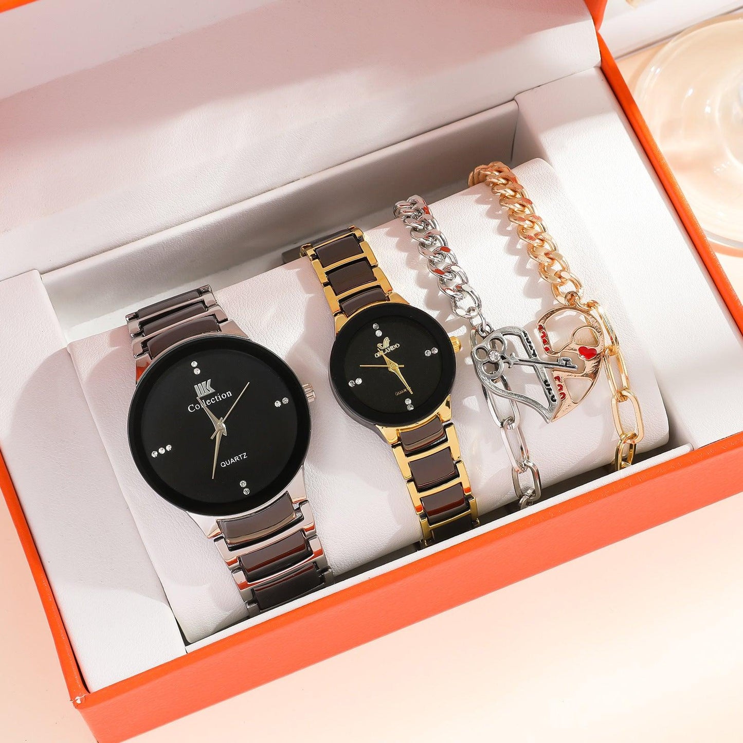 New Fashion Simple All-match Couple Watch Heart Bracelet Suit - Aaryan Malik اريان مالك