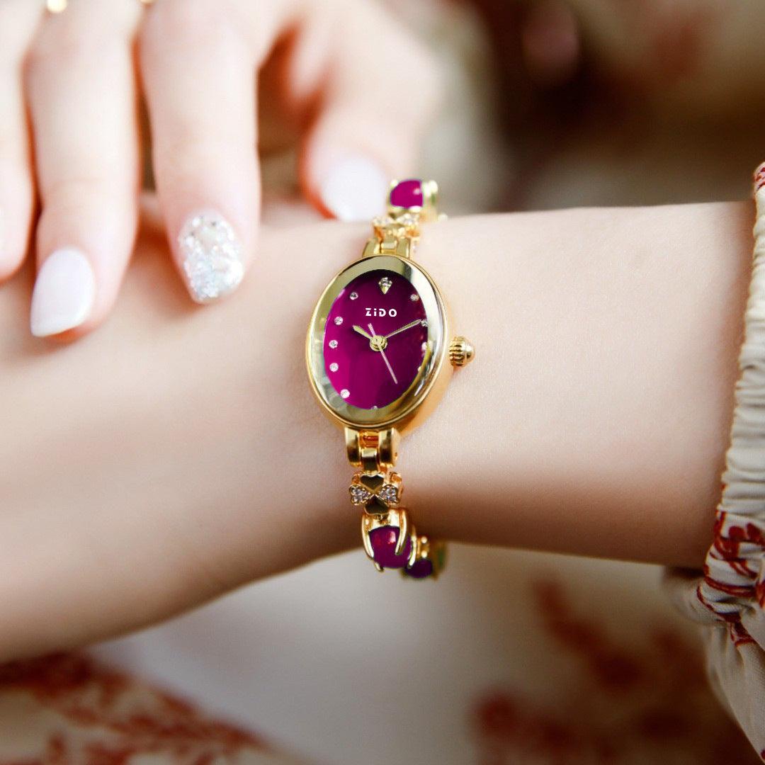 Simple Fashion Temperament Entry Lux Quartz Diamond Waterproof Women's Wrist Watch - Aaryan Malik اريان مالك