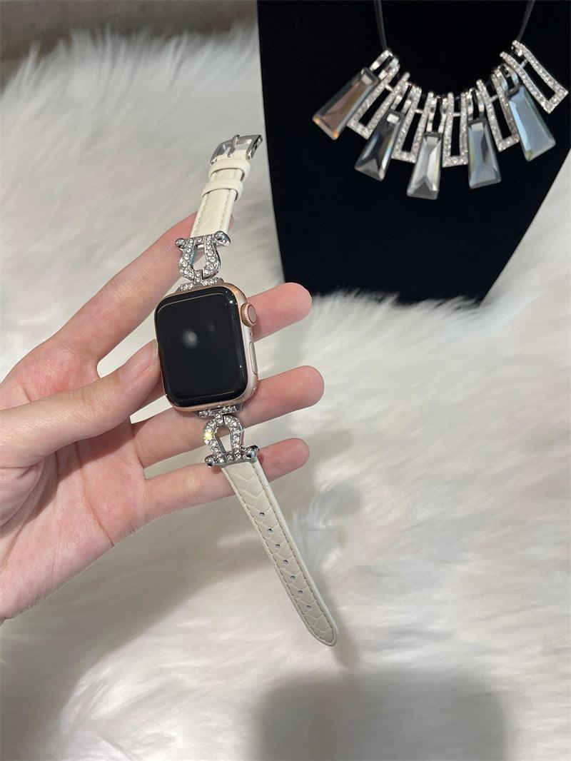 Woven Metal Diamond Strap Suitable For Watch Leather Wristband - Aaryan Malik اريان مالك