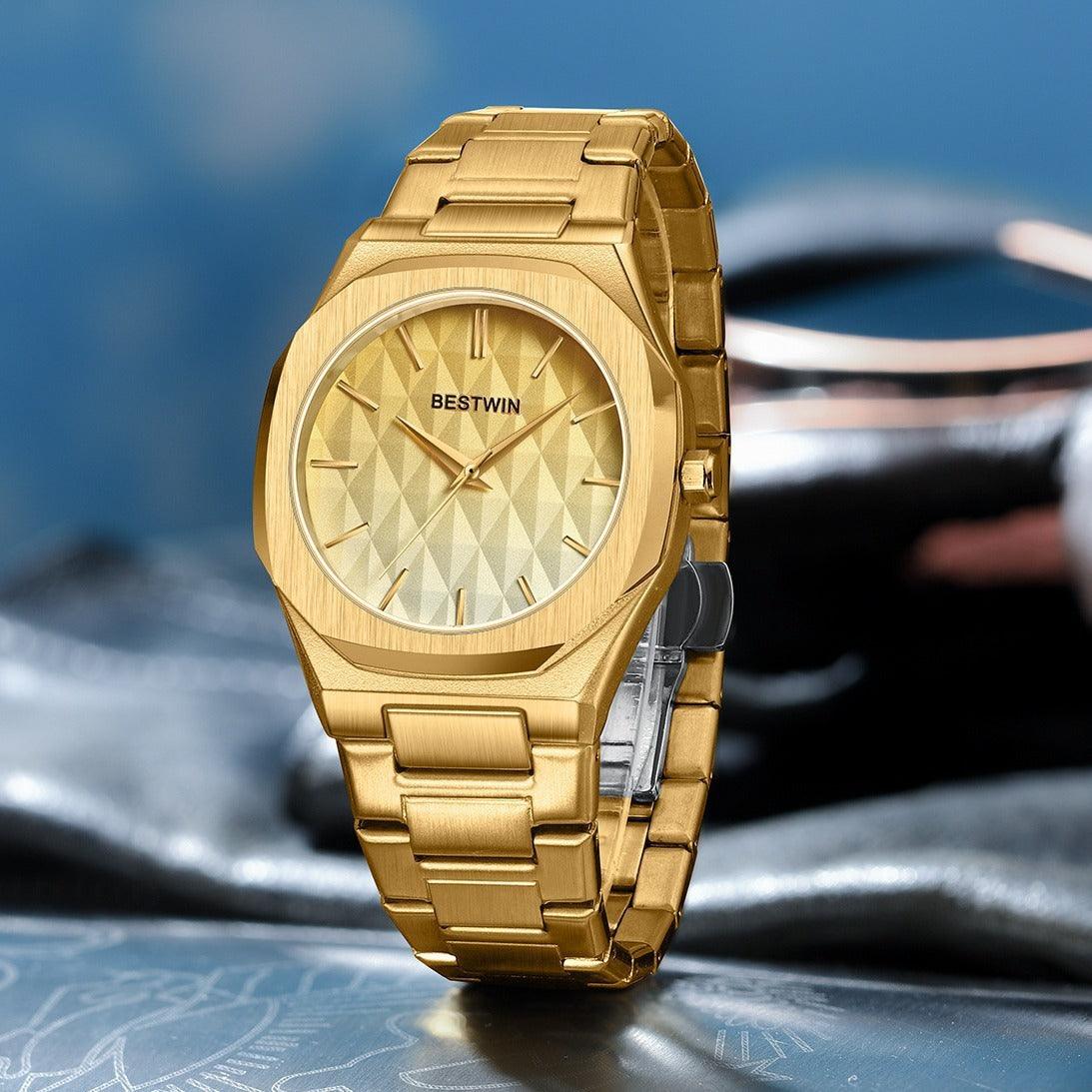 Embossed Dial Fashion Men's Watch - Aaryan Malik اريان مالك