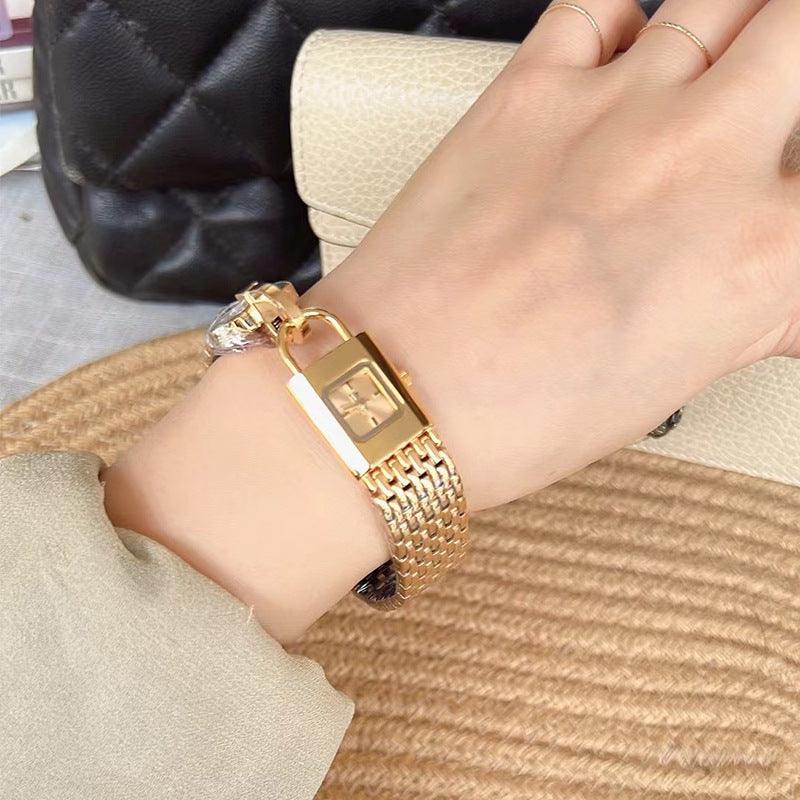 Lock Head Fashion Steel Watch Female Small Dial - Aaryan Malik اريان مالك