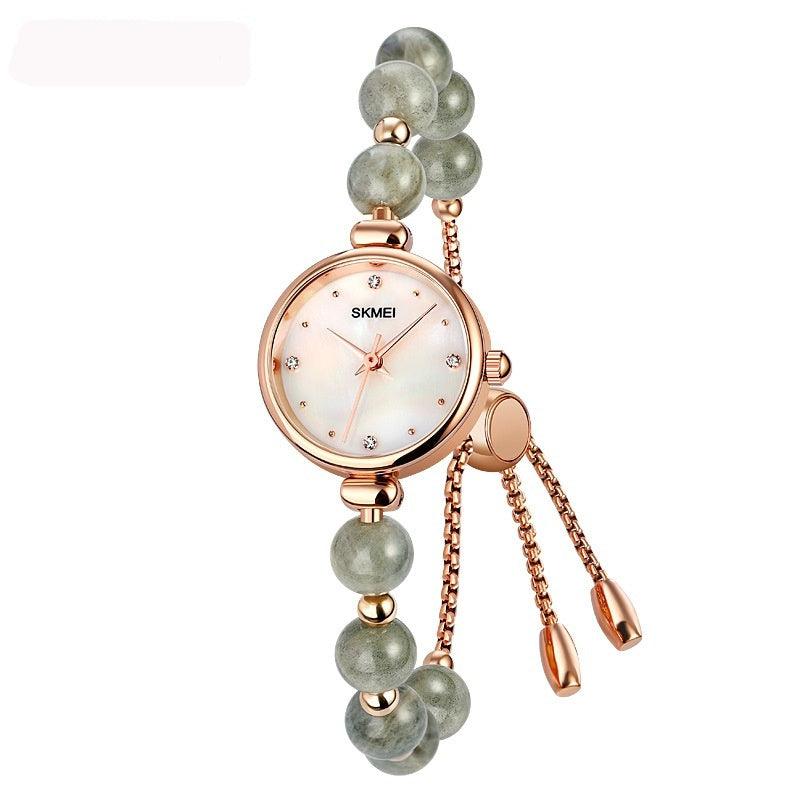 Fashionable All-match Elegant Women's Quartz Watch Pearl Natural Stone Strap Bracelet Watch - Aaryan Malik اريان مالك