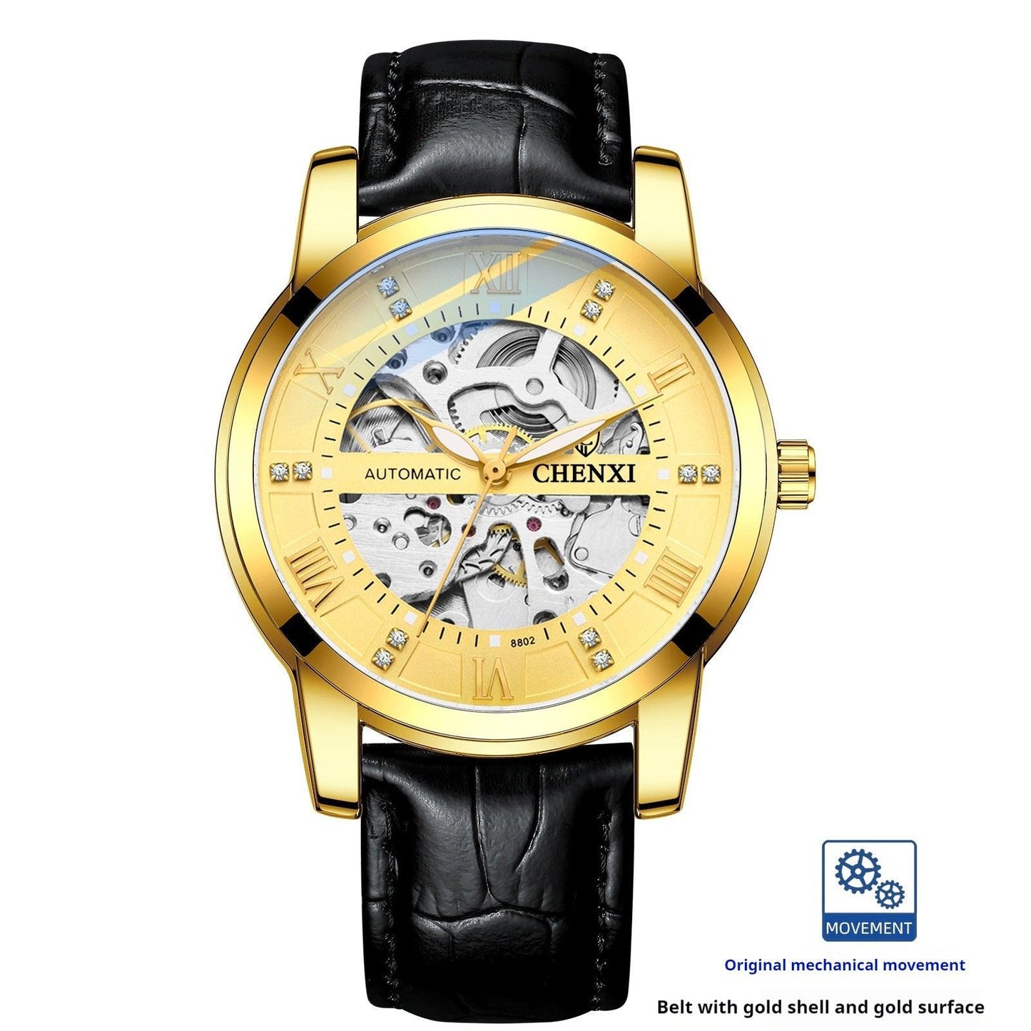Hollow Automatic Mechanical Watch Belt Waterproof - Aaryan Malik اريان مالك