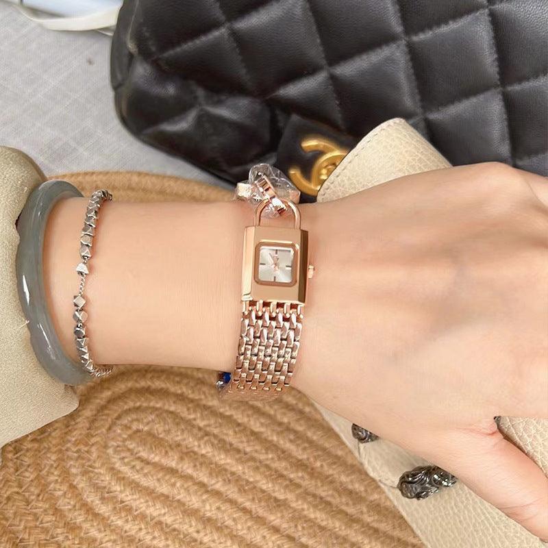 Lock Head Fashion Steel Watch Female Small Dial - Aaryan Malik اريان مالك