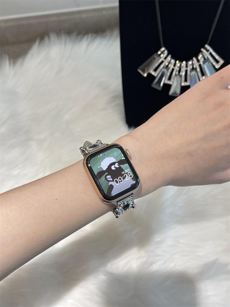 Woven Metal Diamond Strap Suitable For Watch Leather Wristband - Aaryan Malik اريان مالك