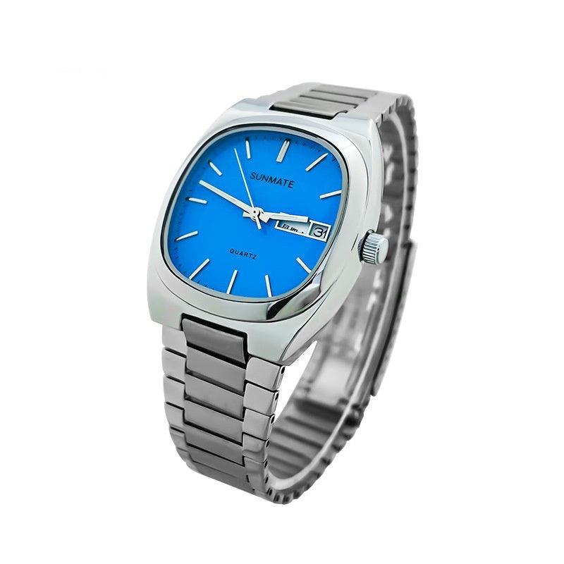 Fashion Simple Square White Shell Steel Belt Quartz Watch - Aaryan Malik اريان مالك