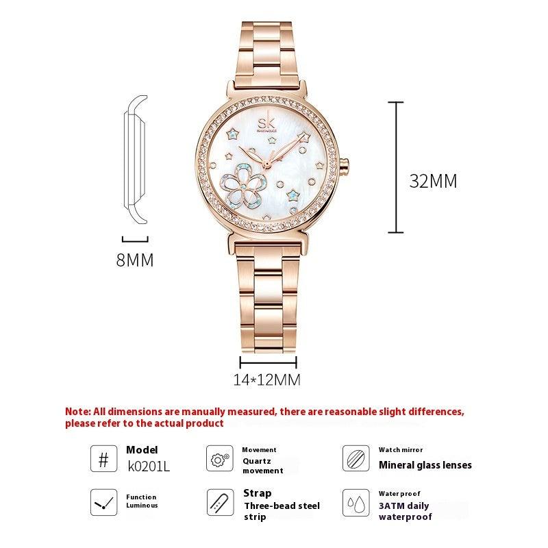 New Women's Steel Belt Diamond Quartz Watch - Aaryan Malik اريان مالك