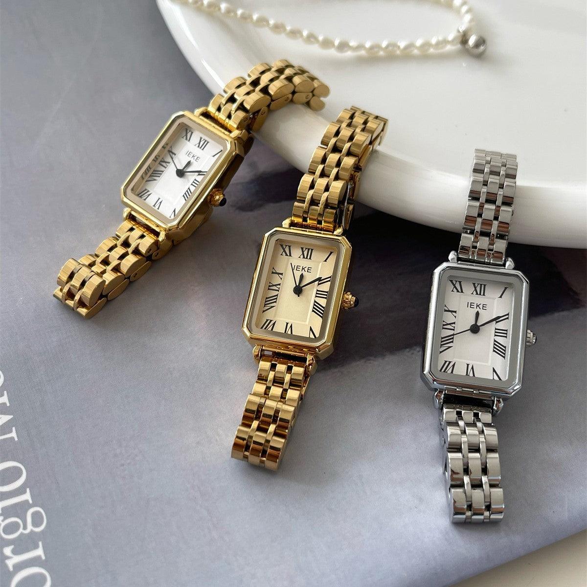 Steel Belt Retro Small Dial Simple Women Quartz Watch - Aaryan Malik اريان مالك