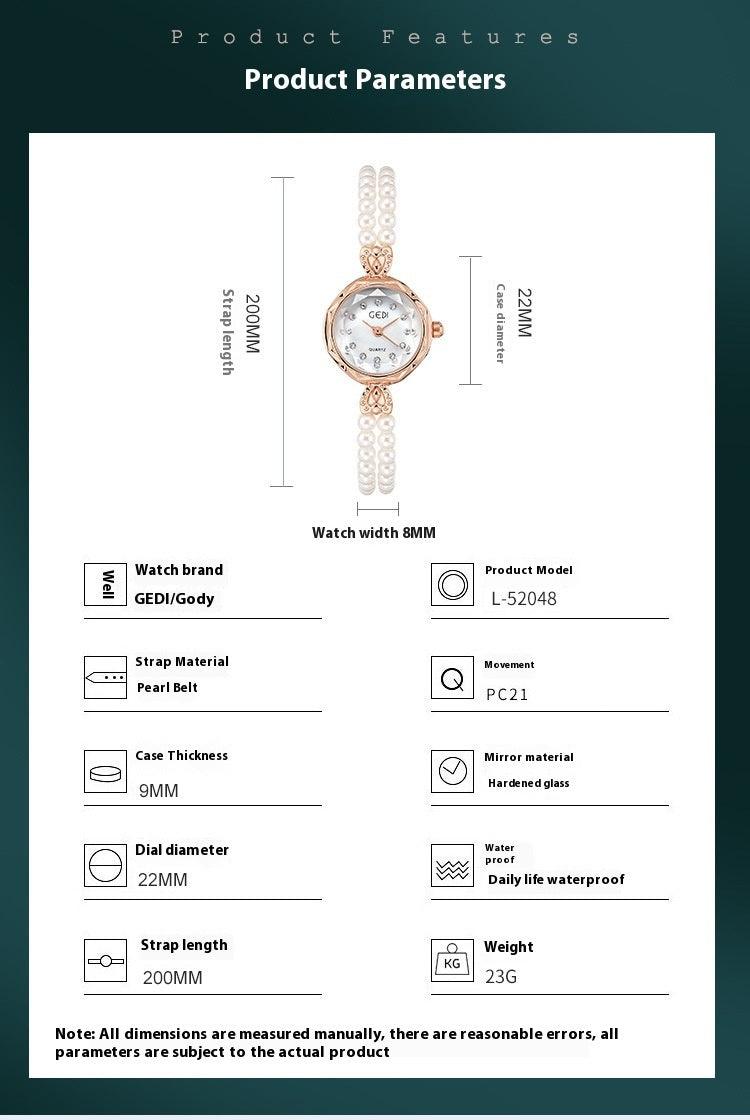 Women's Niche Creative And Slightly Luxury Pearls Strap Watch - Aaryan Malik اريان مالك