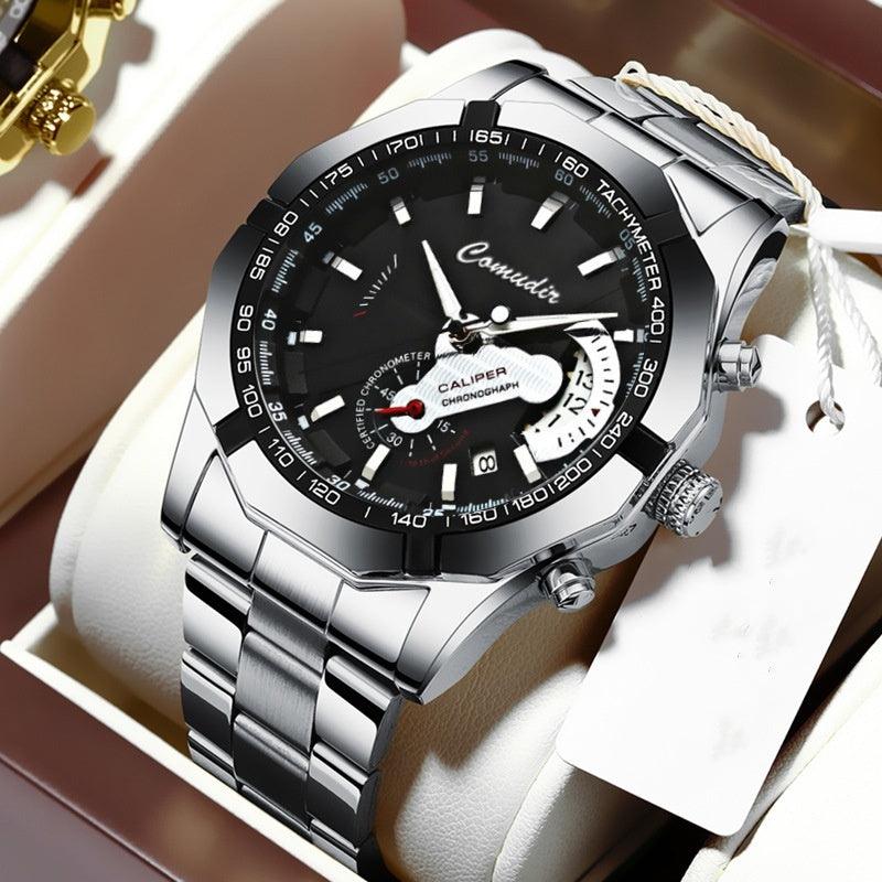 Automatic Movement Watch Men's Calendar Waterproof Luminous Non-mechanical Watch Large Dial - Aaryan Malik اريان مالك