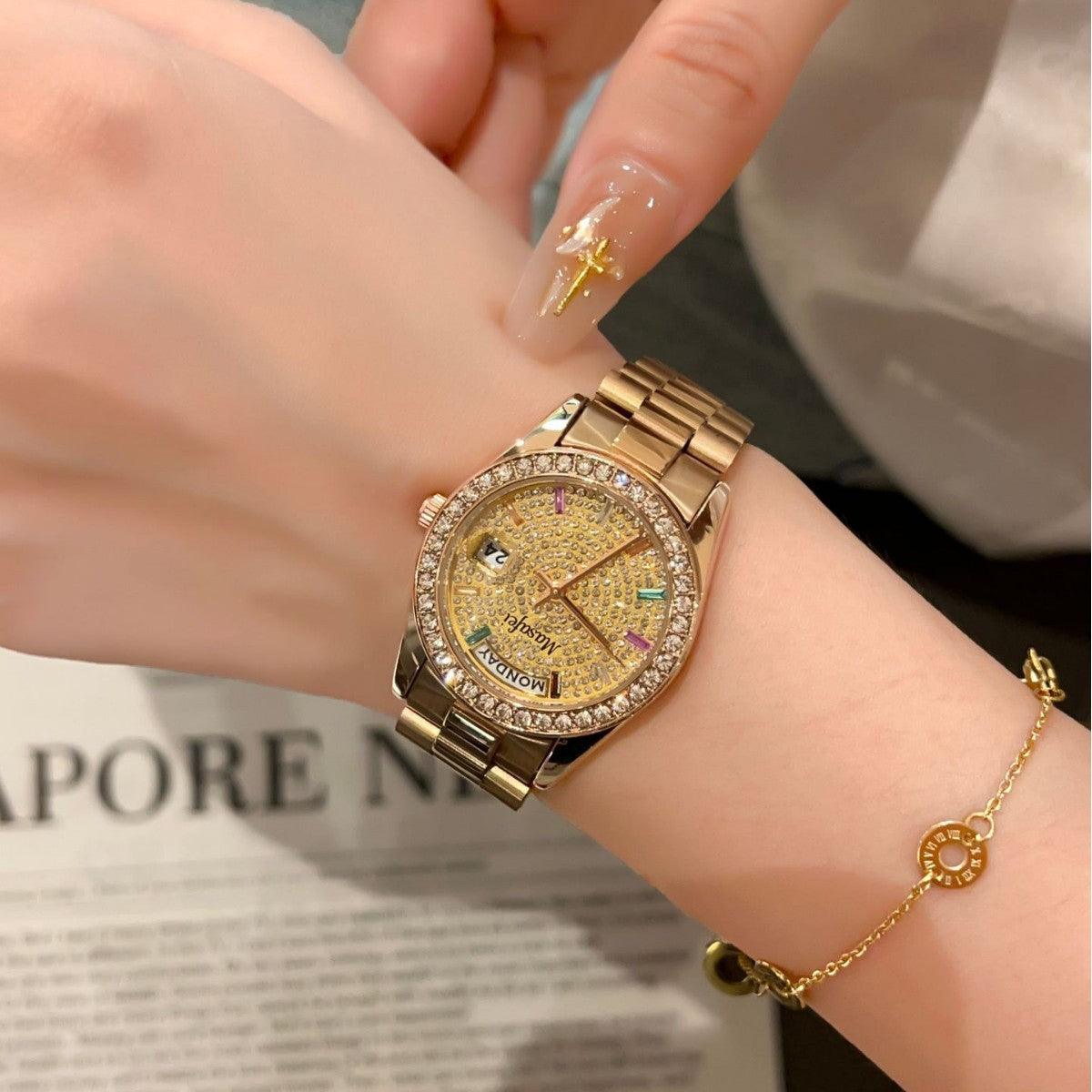 Women's Fashion Waterproof Quartz Steel Watch - Aaryan Malik اريان مالك