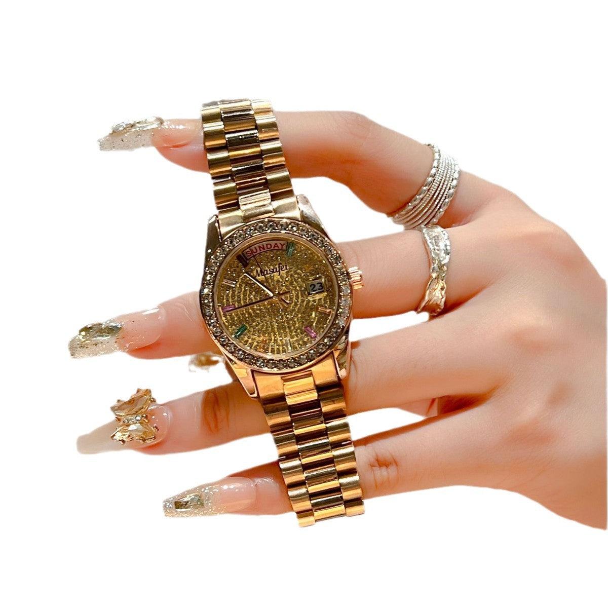 Women's Fashion Waterproof Quartz Steel Watch - Aaryan Malik اريان مالك