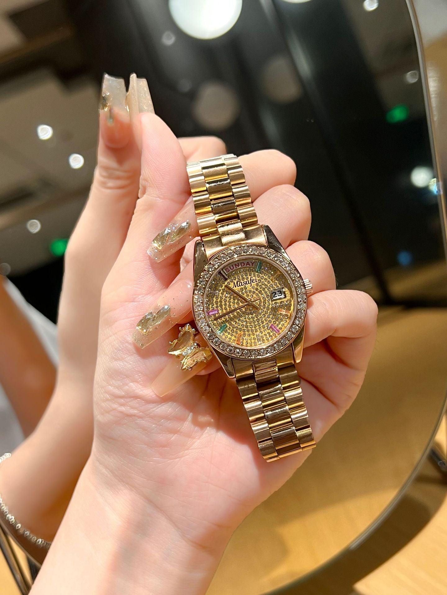 Women's Fashion Waterproof Quartz Steel Watch - Aaryan Malik اريان مالك
