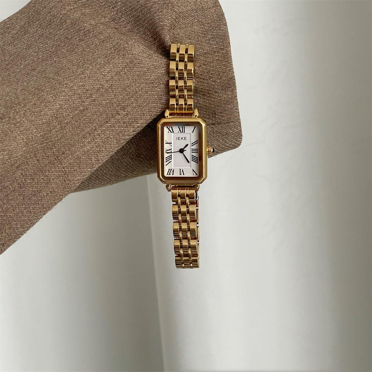 Steel Belt Retro Small Dial Simple Women Quartz Watch - Aaryan Malik اريان مالك