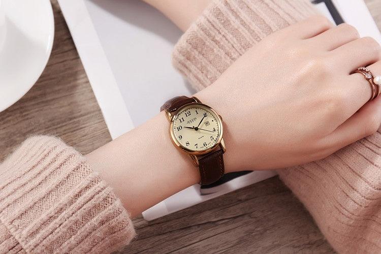 Retro Women's Simple Digital Calendar Casual Watch - Aaryan Malik اريان مالك