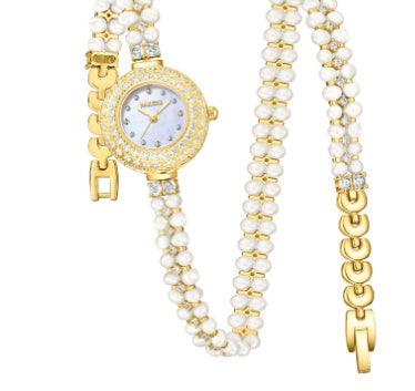 Freshwater Pearl Watch Affordable Luxury Fashion Jewelry Full Diamond Ladies - Aaryan Malik اريان مالك