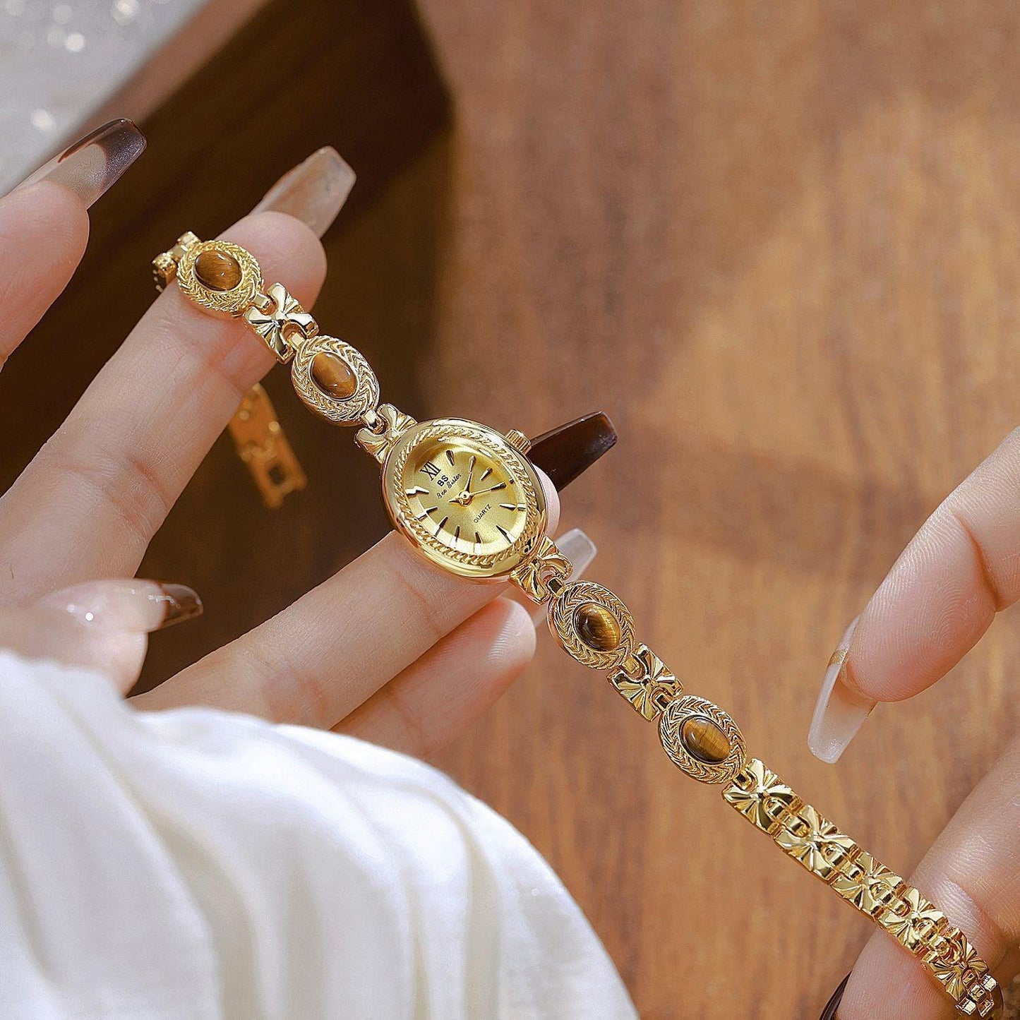 Natural Tigereye Maillard Advanced Chain Watch - Aaryan Malik اريان مالك