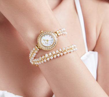 Freshwater Pearl Watch Affordable Luxury Fashion Jewelry Full Diamond Ladies - Aaryan Malik اريان مالك