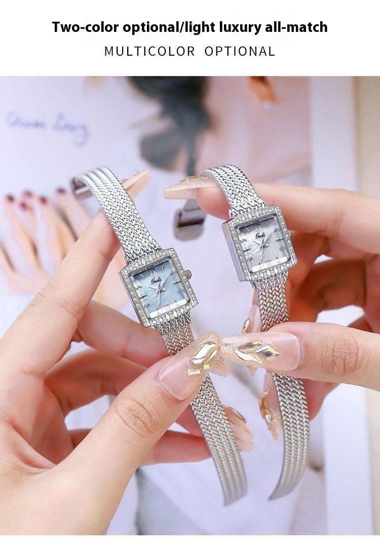 Niche Fritillary Light Luxury Square Plate Waterproof Quartz Watch - Aaryan Malik اريان مالك