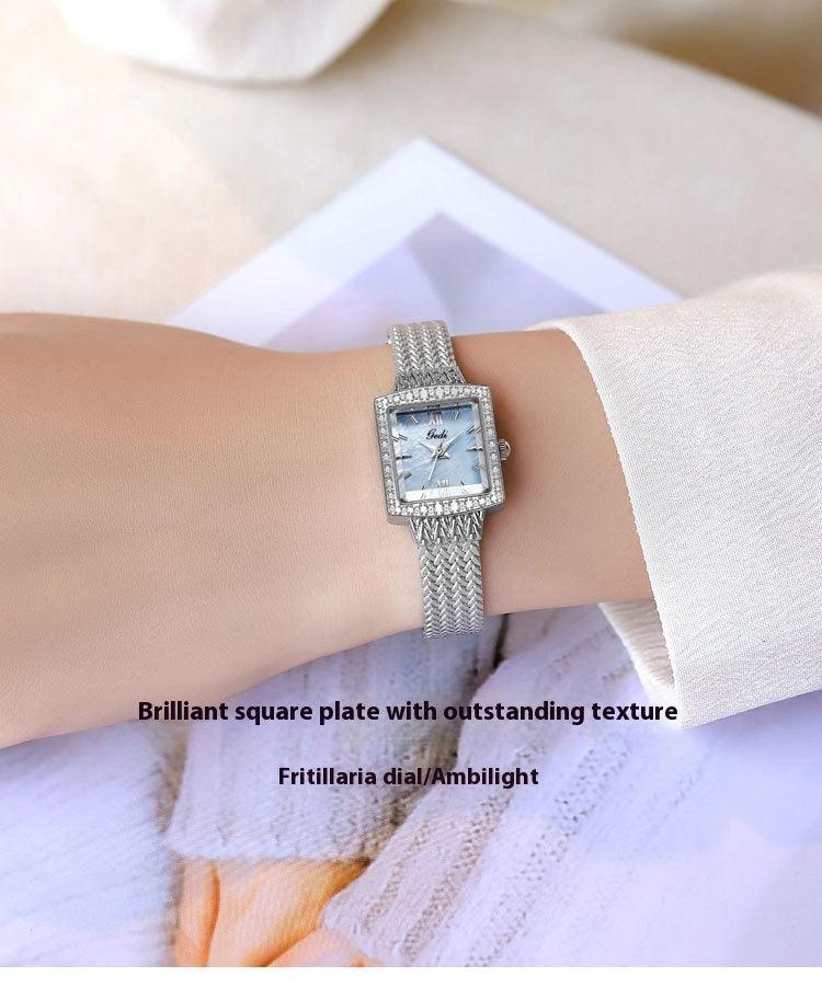 Niche Fritillary Light Luxury Square Plate Waterproof Quartz Watch - Aaryan Malik اريان مالك
