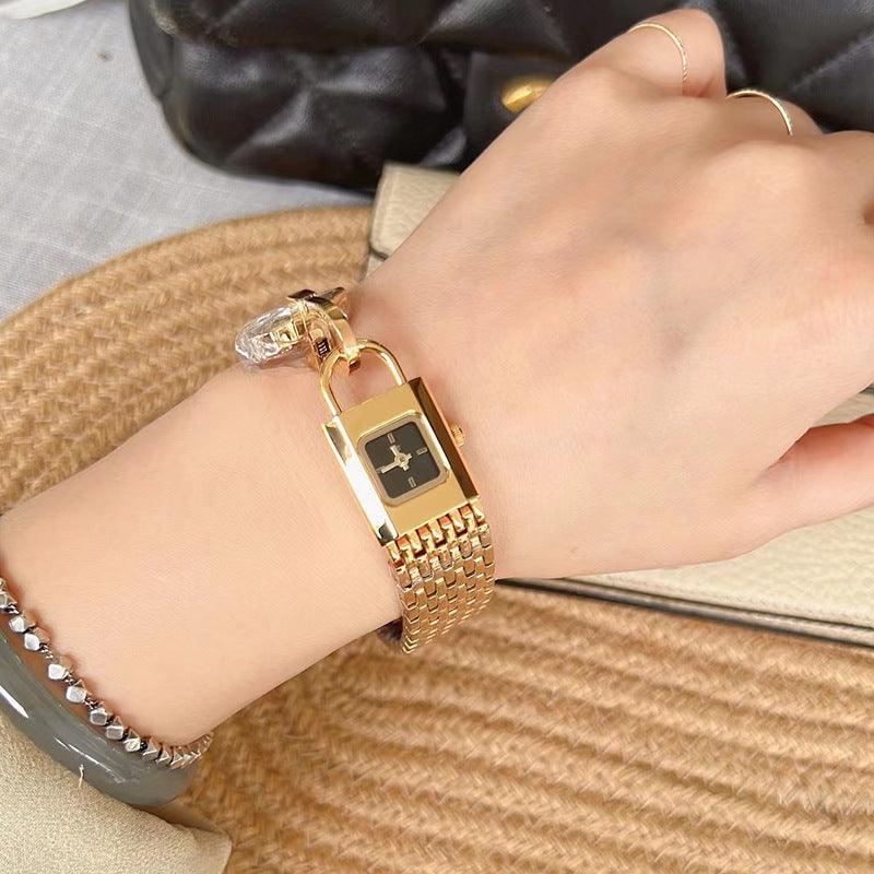 Lock Head Fashion Steel Watch Female Small Dial - Aaryan Malik اريان مالك