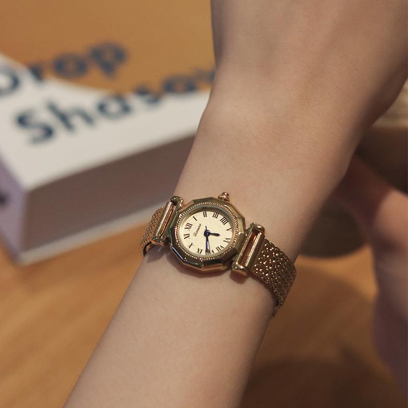 Octagonal Retro Mid-ancient Steel Watch Women - Aaryan Malik اريان مالك