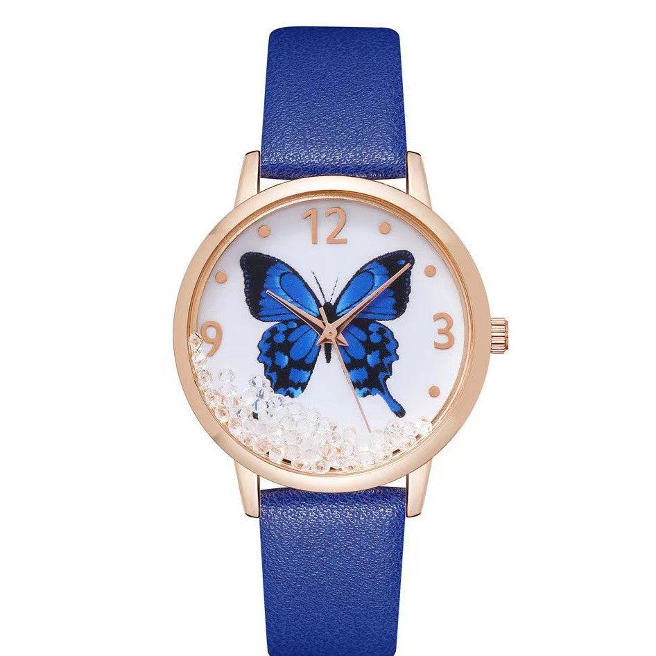 Women's Fashion Numbers Rhinestone Butterfly Quartz Watch - Aaryan Malik اريان مالك