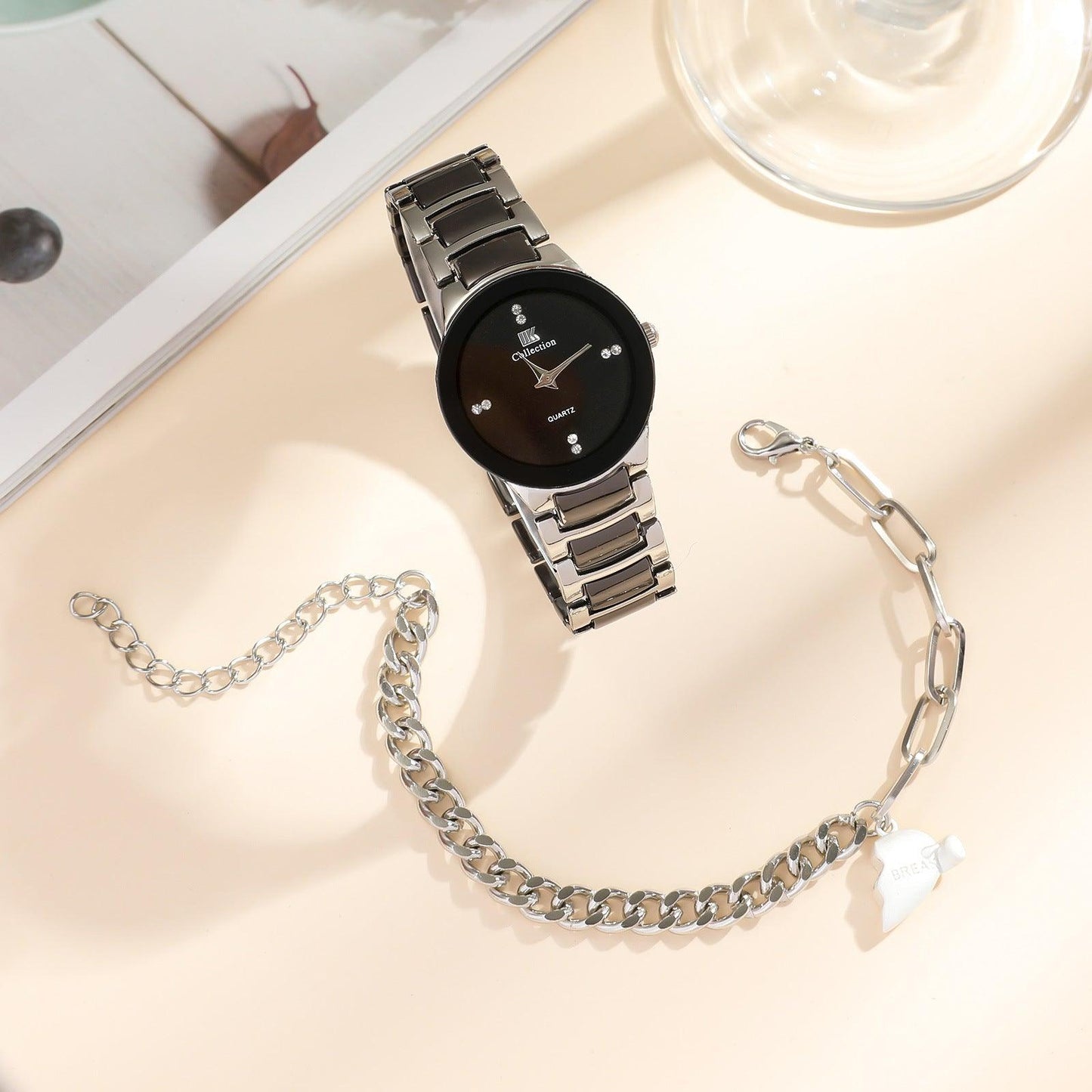 New Fashion Simple All-match Couple Watch Heart Bracelet Suit - Aaryan Malik اريان مالك