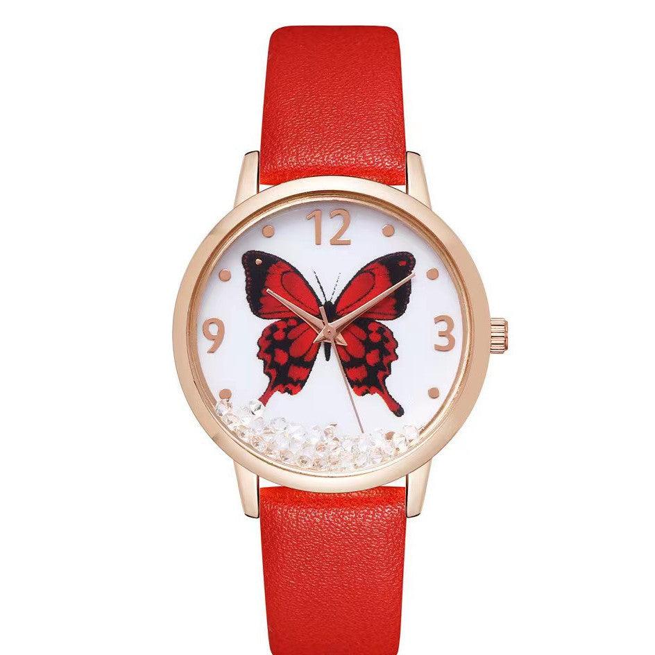 Women's Fashion Numbers Rhinestone Butterfly Quartz Watch - Aaryan Malik اريان مالك