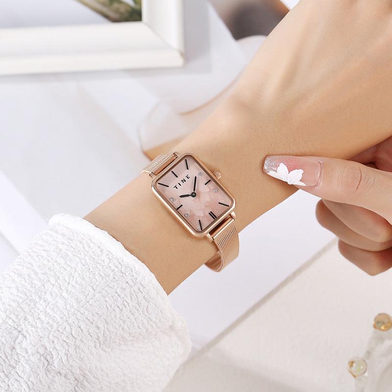 High-Grade Square Ins Style Student Steel Belt Watch Simple Temperament Quartz - Aaryan Malik اريان مالك