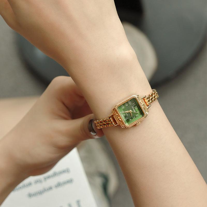 Women's Square Copper Strips Mid-ancient Watch - Aaryan Malik اريان مالك