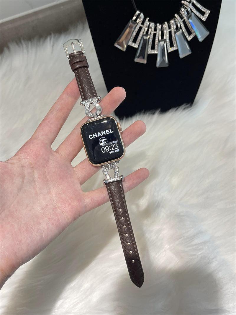 Woven Metal Diamond Strap Suitable For Watch Leather Wristband - Aaryan Malik اريان مالك
