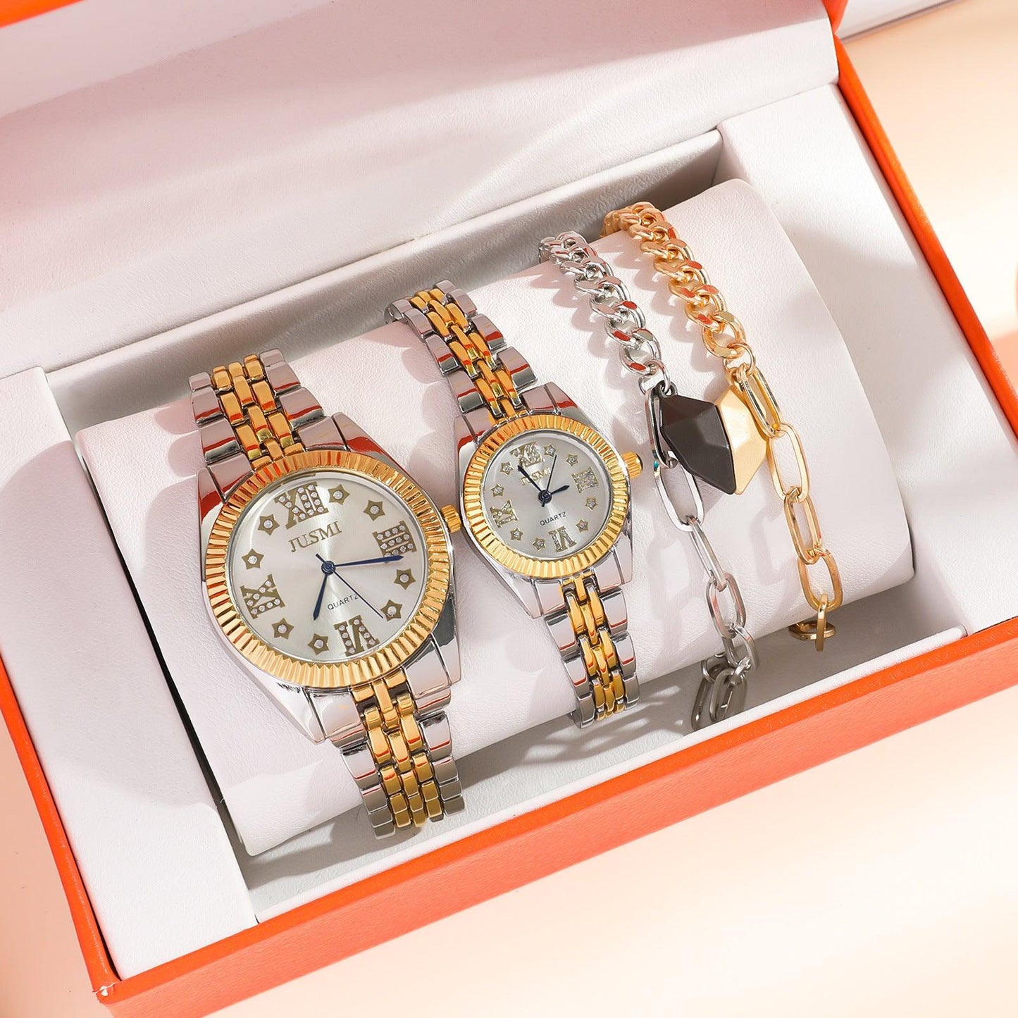 New Fashion Simple All-match Couple Watch Heart Bracelet Suit - Aaryan Malik اريان مالك