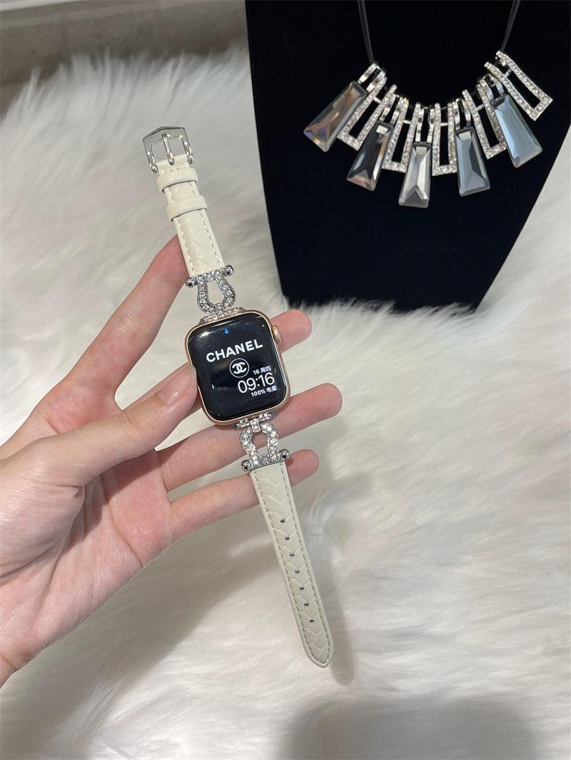 Woven Metal Diamond Strap Suitable For Watch Leather Wristband - Aaryan Malik اريان مالك