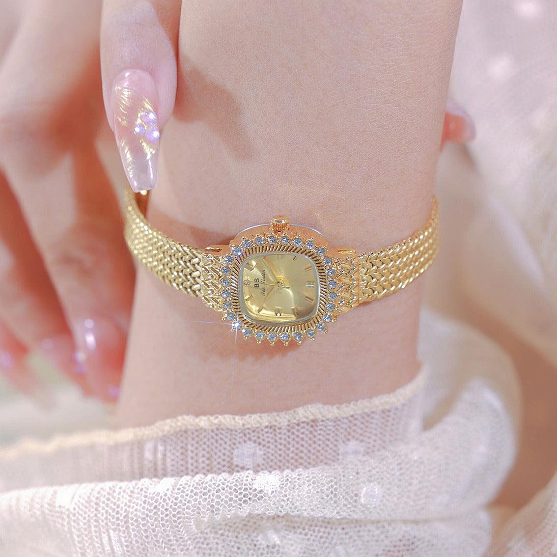 Retro Lucky Small Square Wheat Mini Watch - Aaryan Malik اريان مالك