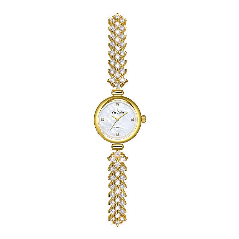 Mermaid Light Luxury Diamond Small Gold And Silver Chain Watch - Aaryan Malik اريان مالك