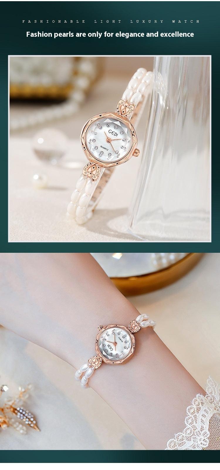 Women's Niche Creative And Slightly Luxury Pearls Strap Watch - Aaryan Malik اريان مالك