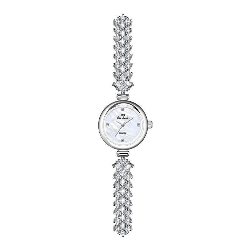 Mermaid Light Luxury Diamond Small Gold And Silver Chain Watch - Aaryan Malik اريان مالك