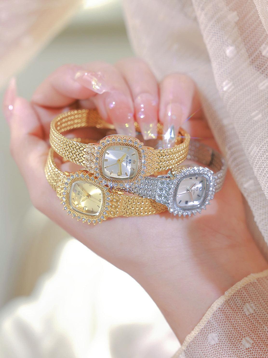 Retro Lucky Small Square Wheat Mini Watch - Aaryan Malik اريان مالك