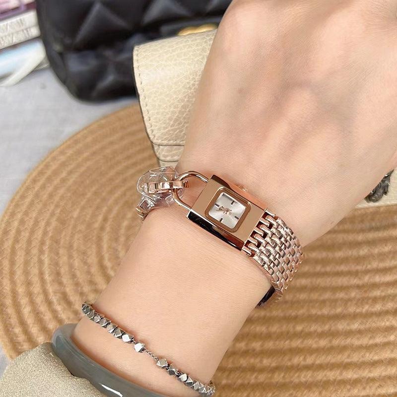 Lock Head Fashion Steel Watch Female Small Dial - Aaryan Malik اريان مالك