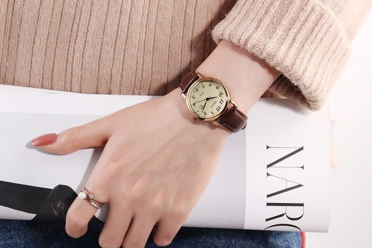 Retro Women's Simple Digital Calendar Casual Watch - Aaryan Malik اريان مالك