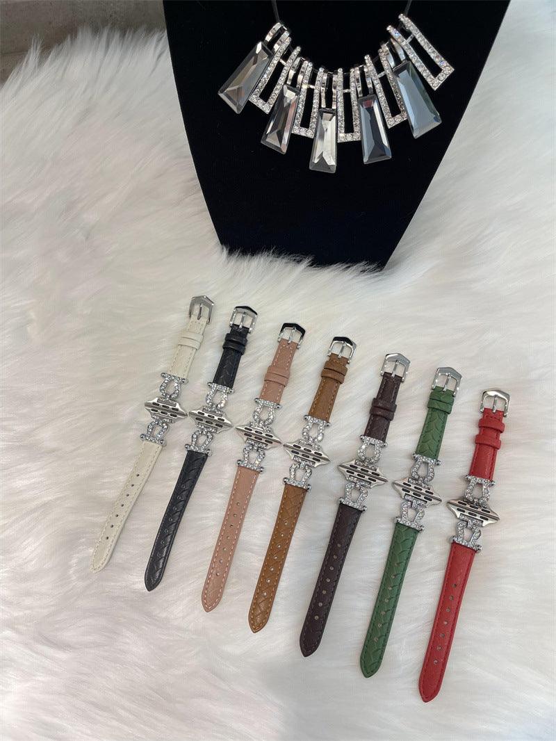 Woven Metal Diamond Strap Suitable For Watch Leather Wristband - Aaryan Malik اريان مالك