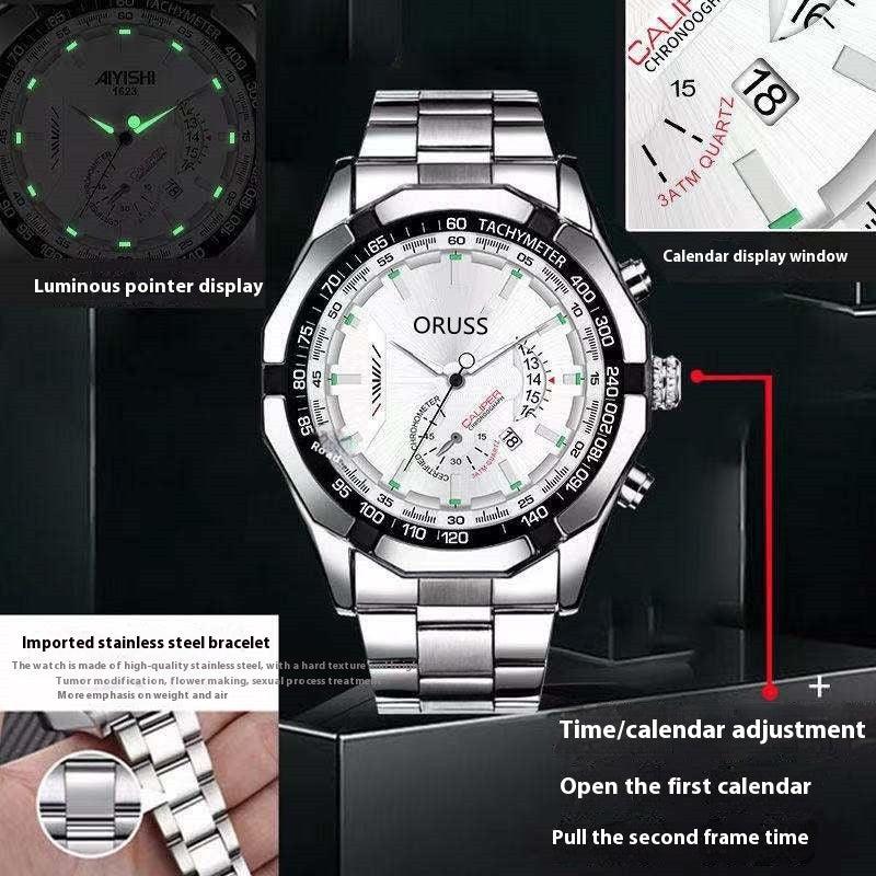 Automatic Movement Watch Men's Calendar Waterproof Luminous Watch - Aaryan Malik اريان مالك