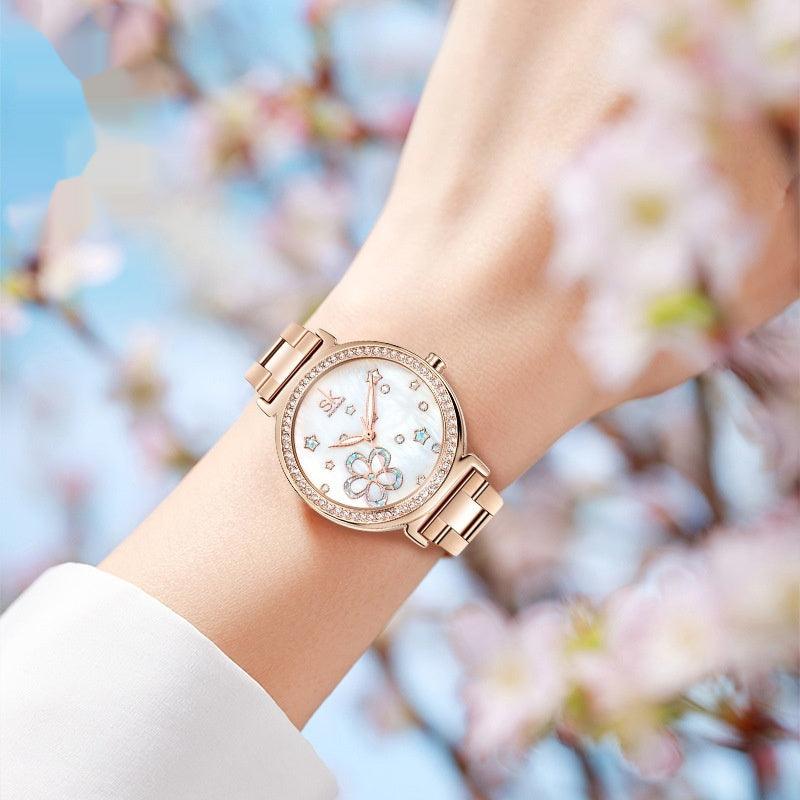 New Women's Steel Belt Diamond Quartz Watch - Aaryan Malik اريان مالك