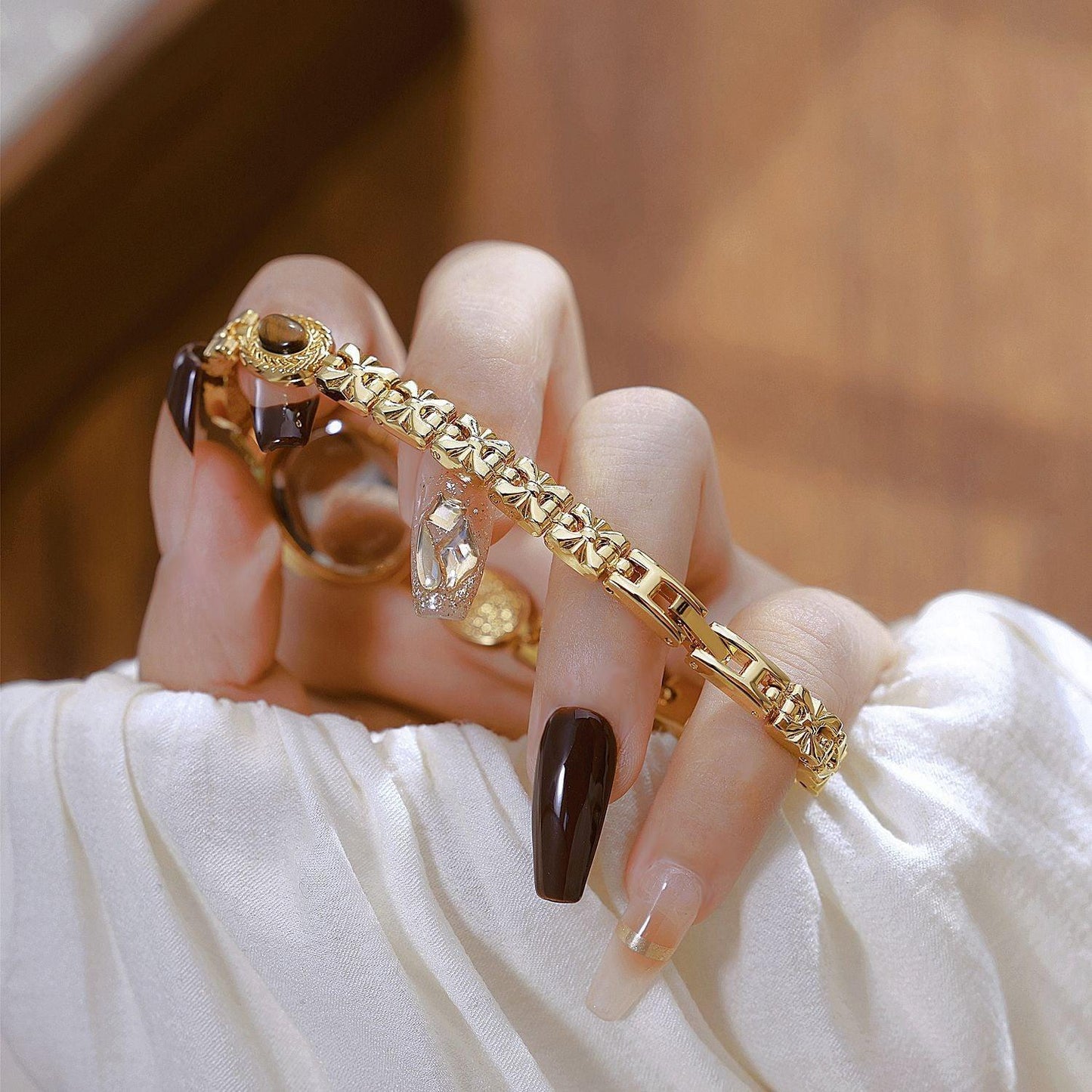 Natural Tigereye Maillard Advanced Chain Watch - Aaryan Malik اريان مالك