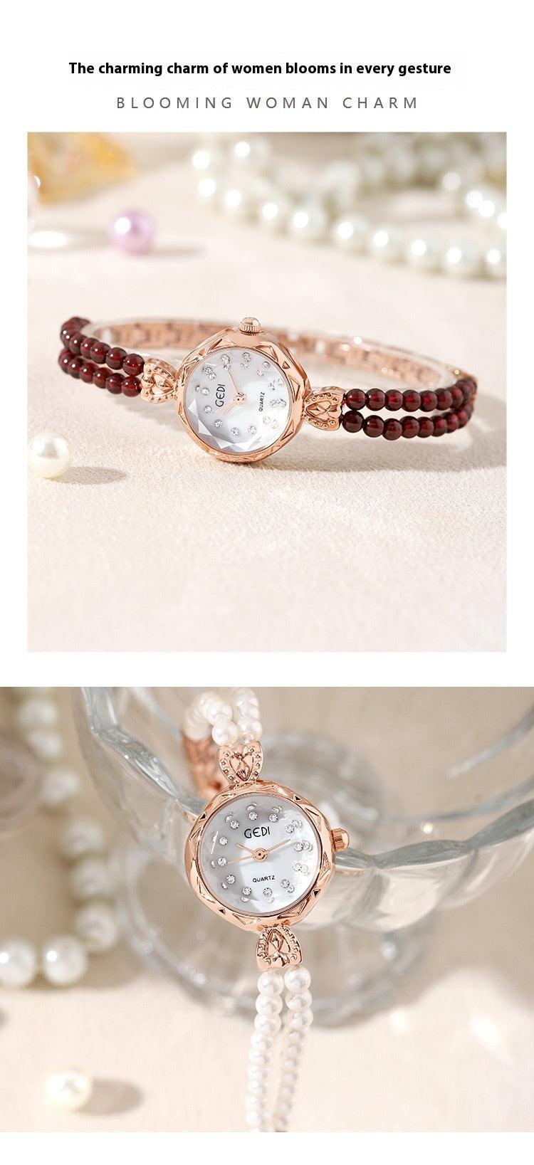 Women's Niche Creative And Slightly Luxury Pearls Strap Watch - Aaryan Malik اريان مالك