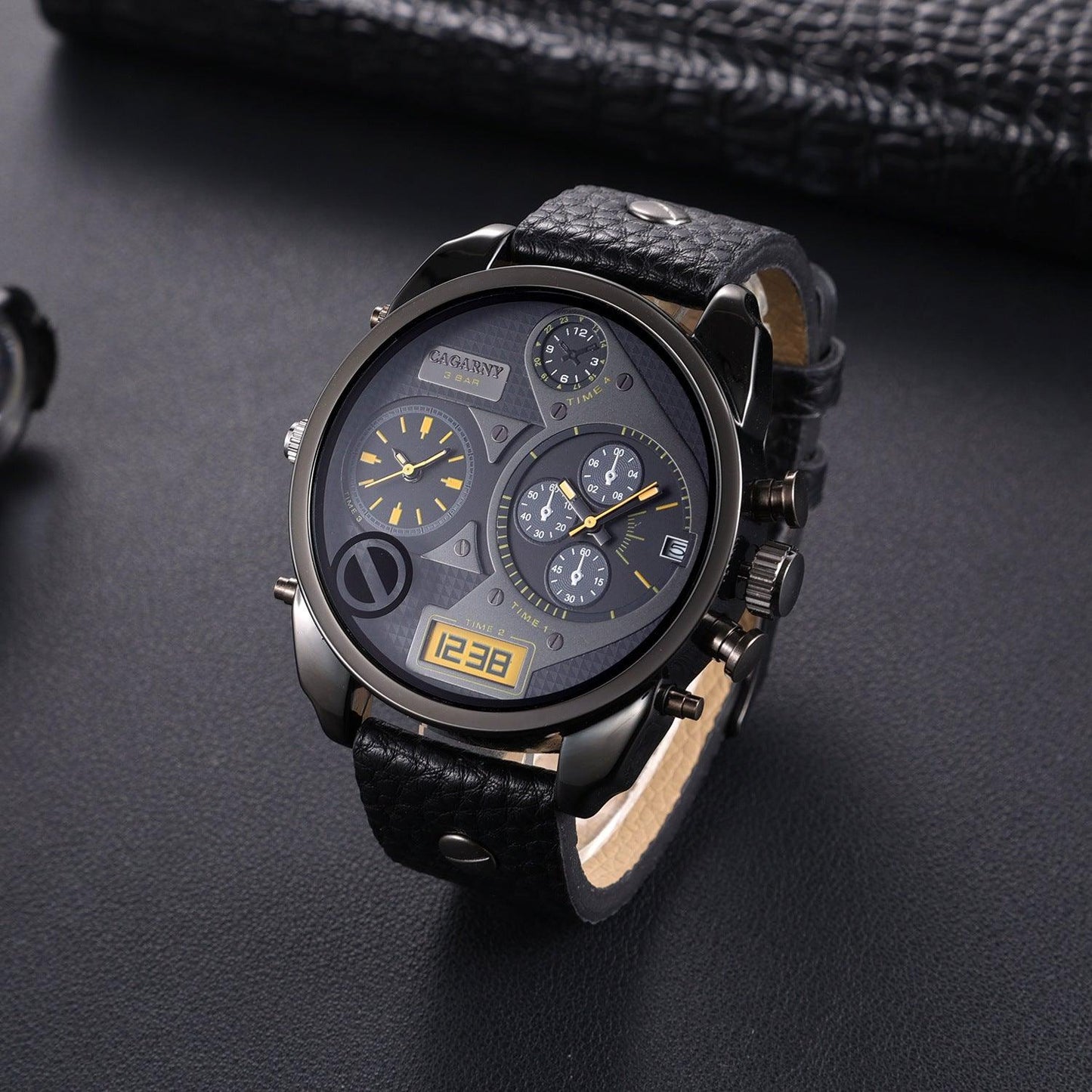 Men's Quartz Watch Double Inserts Casual Fashion - Aaryan Malik اريان مالك