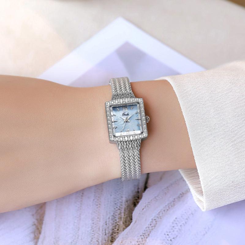 Niche Fritillary Light Luxury Square Plate Waterproof Quartz Watch - Aaryan Malik اريان مالك