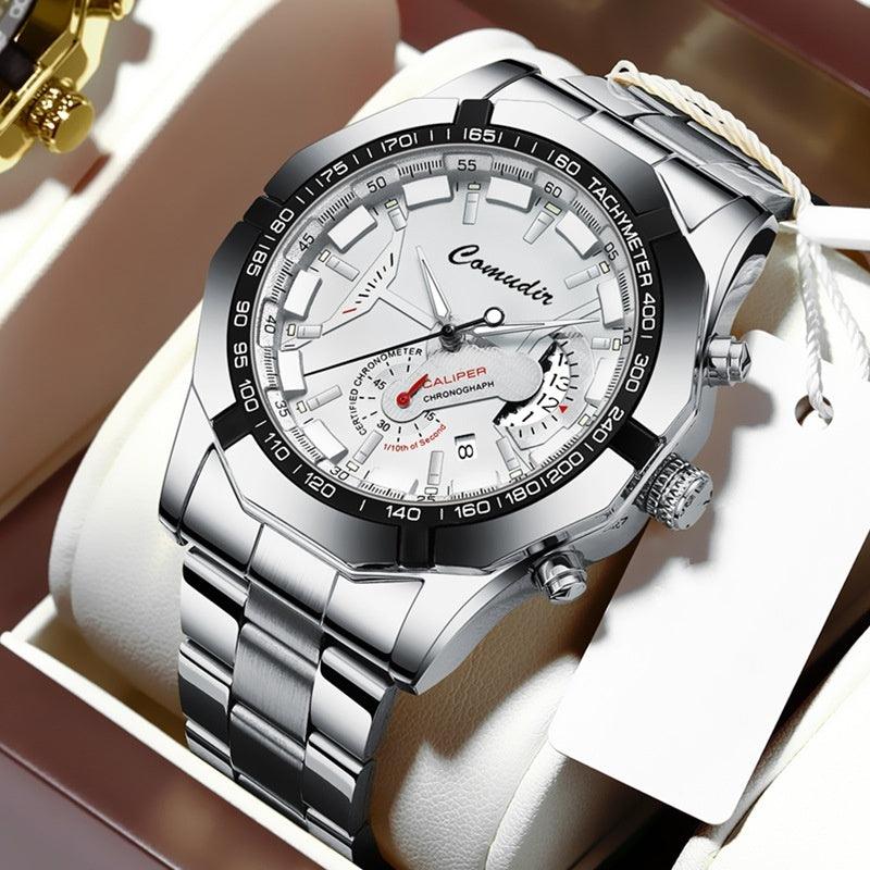 Automatic Movement Watch Men's Calendar Waterproof Luminous Non-mechanical Watch Large Dial - Aaryan Malik اريان مالك